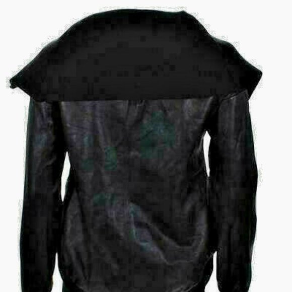 MADISON MARCUS bomber pilot leather jacket oversized collar - Picture 7 of 7